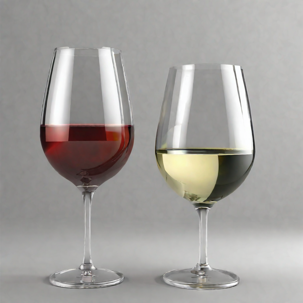 Two glasses of red and white wine